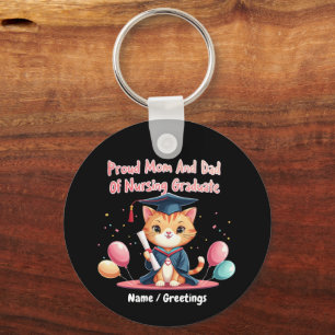 Proud Mom and Dad of a Nursing Graduate 2025  Keychain
