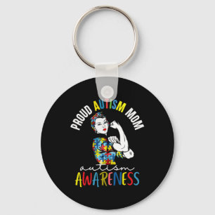 Proud Mom Autism Awareness Family Matching Gifts Keychain