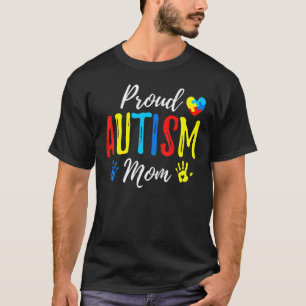 Proud Mom Autism Awareness Family Matching Mom Aut T-Shirt