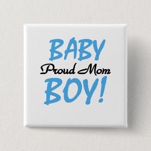 Proud Mom Baby Boy Tshirts and Gifts 2 Inch Square Button