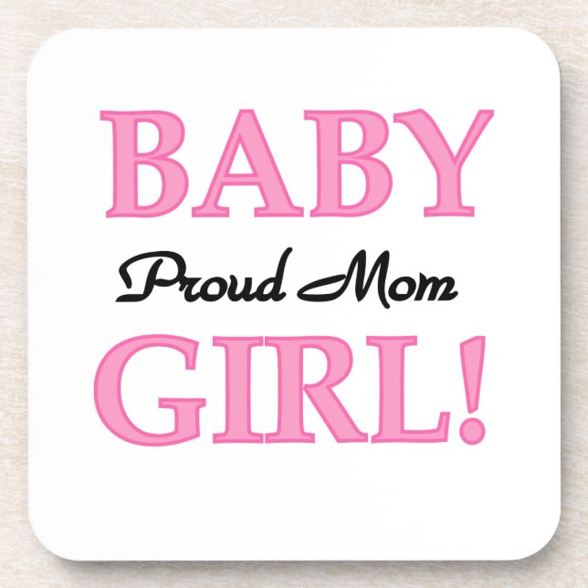 Proud Mom Baby Girl Gifts Coaster (Front)