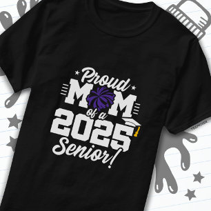 Proud Mom Cheerleader Class of 2025 Cheer Senior T-Shirt