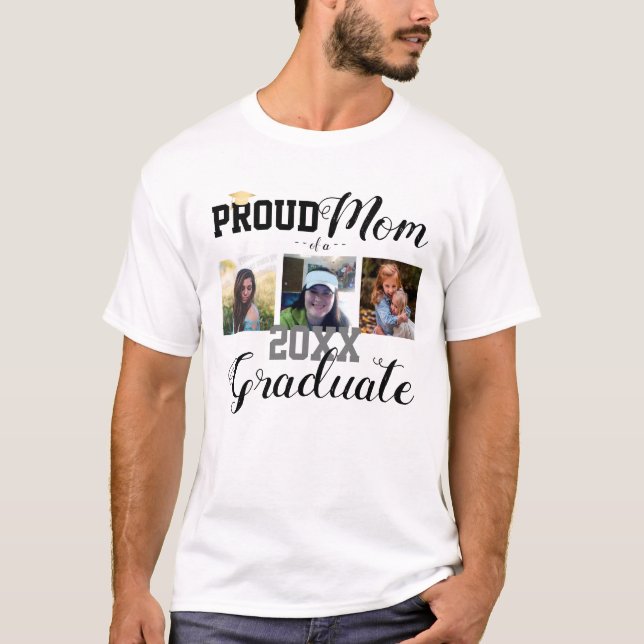 Proud Mom Class of 2025 Grad Cap T-Shirt (Front)