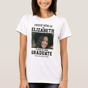 Proud Mom Class of 2025 Graduate Parent Custom T-Shirt