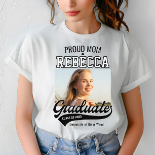Proud Mom Class of 2025 Graduate Parent Custom T-Shirt