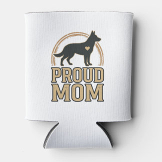 Proud Mom Dog Silhouette Vintage Vector Design_1 Can Cooler