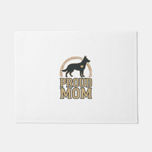 Proud Mom Dog Silhouette Vintage Vector Design_1 Doormat