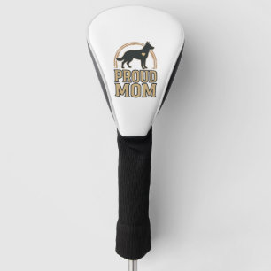 Proud Mom Dog Silhouette Vintage Vector Design_1 Golf Head Cover