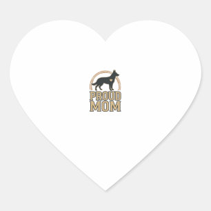 Proud Mom Dog Silhouette Vintage Vector Design_1 Heart Sticker