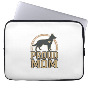 Proud Mom Dog Silhouette Vintage Vector Design_1 Laptop Sleeve