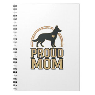 Proud Mom Dog Silhouette Vintage Vector Design_1 Notebook