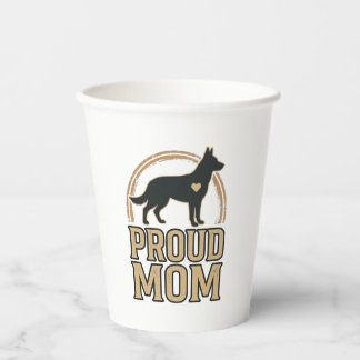 Proud Mom Dog Silhouette Vintage Vector Design_1 Paper Cups