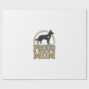 Proud Mom Dog Silhouette Vintage Vector Design_1 Wrapping Paper