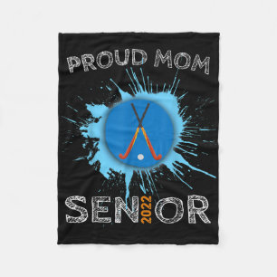 Proud Mom Field Hockey Senior College High School  Fleece Blanket