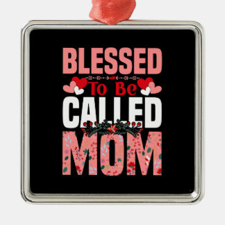 Proud Mom Flower Metal Ornament