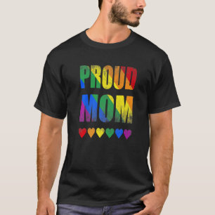 Proud Mom Gay Lesbian Lgbtq Pride Rainbow Mothers  T-Shirt