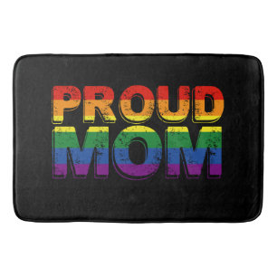 Proud Mom Gay Pride LGBT Rainbow Mother LGBTQ  Bath Mat