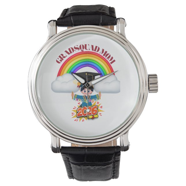 Proud Mom Grad Squad 2026 Watch (Front)