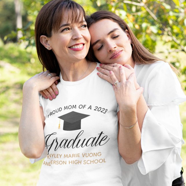 Proud Mom Graduation Custom School Class Name T-Shirt (Creator Uploaded)