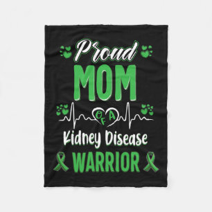 Proud Mom Kidney Disease Warrior Awareness Ribbon  Fleece Blanket