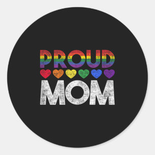 Proud Mom Lgbt  Classic Round Sticker