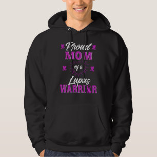 Proud Mom Lupus Warrior Awareness Ribbon Hoodie