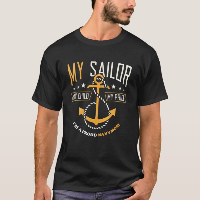 Proud Mom Navy Family Proud Navy Mother For Moms O T-Shirt (Front)