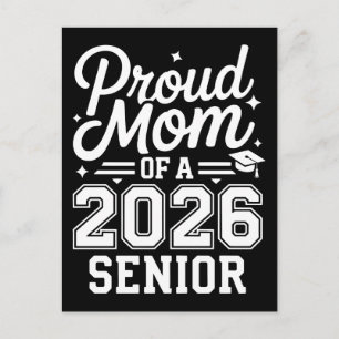 Proud Mom of 2026 Senior Soccer Graduation Gear Holiday Postcard