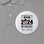 Proud Mom of a 2024 Graduate 2 Inch Round Button<br><div class="desc">Celebrate your child's remarkable achievement with our "Proud Mom of a 2024 Graduate" Button. Made with durable materials and a vibrant design, this button proudly showcases your role as a proud mom of a 2024 graduate. Whether you're attending graduation ceremonies, family gatherings, or simply running errands around town, this button...</div>