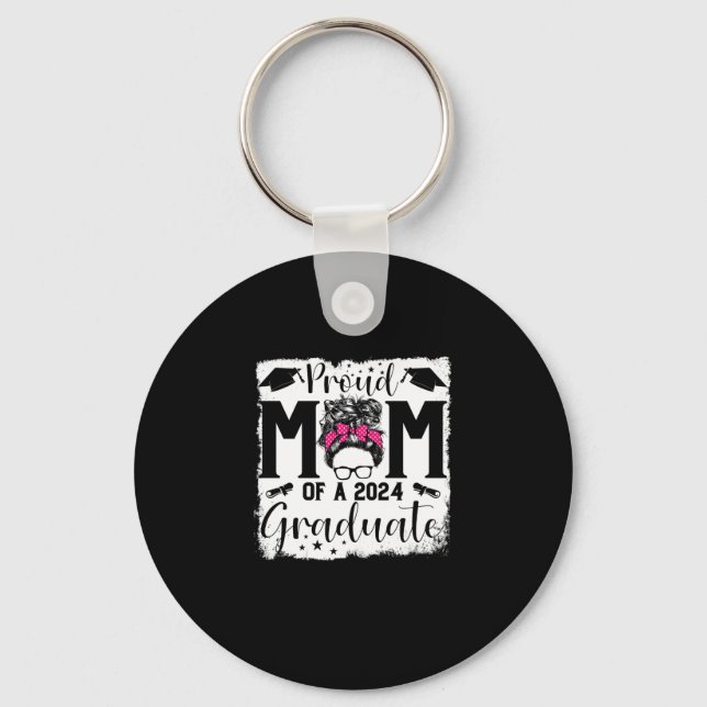 Proud Mom Of A 2024 Graduate Class Of 2024 Senior Keychain (Front)