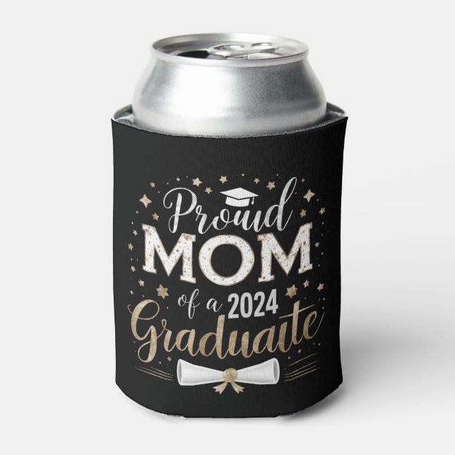 Proud Mom Of A 2024 Graduate Class Senior Can Cooler (Can Front)