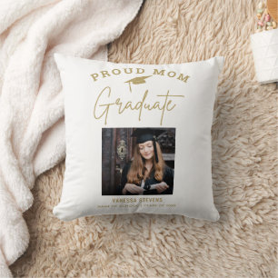 Proud Mom of a 2024 Graduate  Custom Photo  Throw Pillow