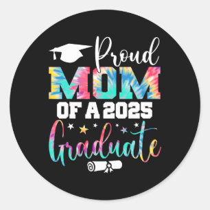 Proud Mom Of A 2025 Graduate Cl Senior Graduation Classic Round Sticker