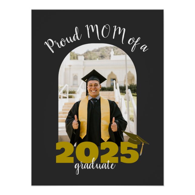 Proud mom of a 2025 graduate Custom Photo Poster (Front)