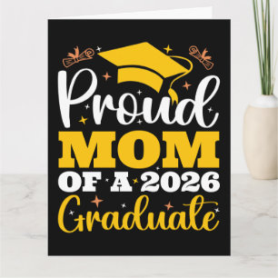 Proud Mom Of A 2026 Personalized Graduation Mother Card