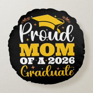 Proud Mom Of A 2026 Personalized Graduation Mother Round Pillow