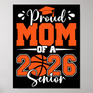 Proud Mom Of A 2026 Senior Sketll Graduation Famil Poster