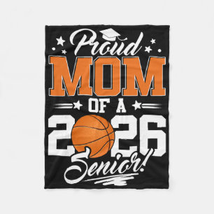 Proud Mom Of A 2026 Senior Sketll Graduation Fleece Blanket