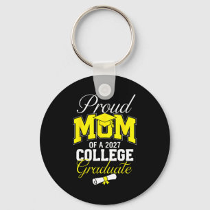 Proud mom of a 2027 graduate funny senior keychain