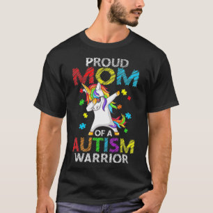 Proud Mom Of A Autism Warrior Unicorn Dab Puzzle P T-Shirt