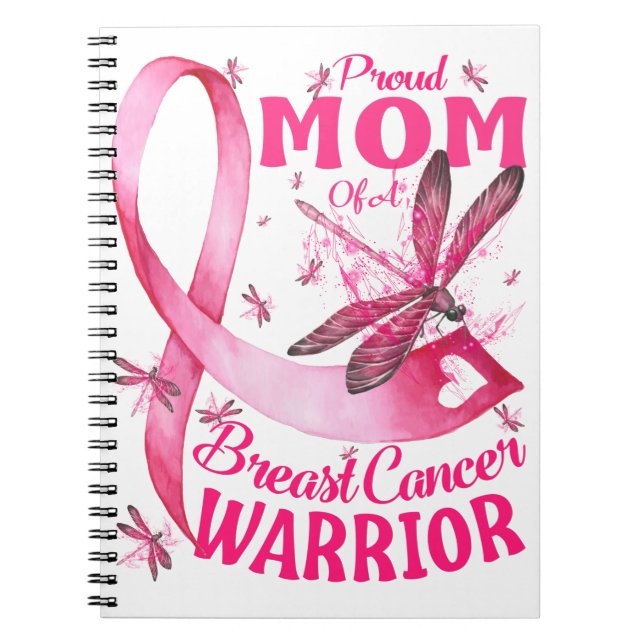 Proud Mom Of A Breast Cancer Warrior Awareness Notebook (Front)