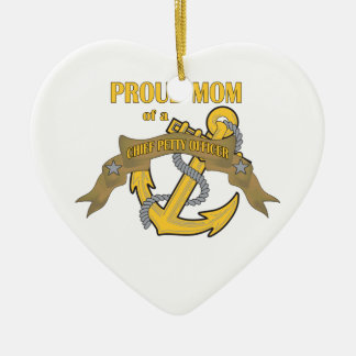 Proud Mom of a Chief Petty Officer Ceramic Ornament