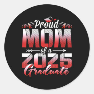 Proud Mom Of A Cl Of 2026 Graduate Senior Graduati Classic Round Sticker