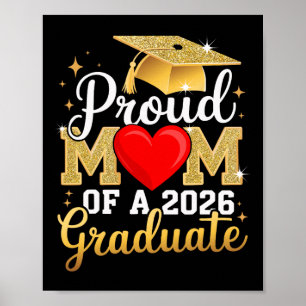 Proud Mom Of A Cl Of 2026 Graduate Senior Graduati Poster