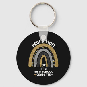 Proud Mom Of A Class High School Graduate Rainbow Keychain