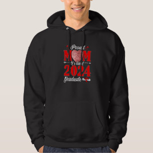 Proud Mom Of A Class Of 2024 Graduate Heart Senior Hoodie