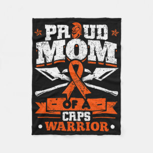 Proud Mom Of A Crps Warrior Month Orange Ribbon Fleece Blanket