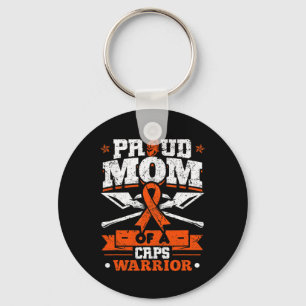 Proud Mom Of A Crps Warrior Month Orange Ribbon Keychain