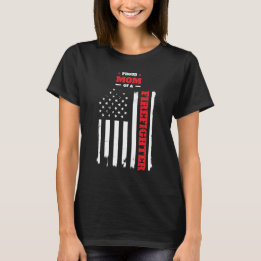 Proud Mom of a Firefighter Distressed Flag T-Shirt