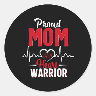 Proud Mom Of A He Warrior Chd Awareness Classic Round Sticker